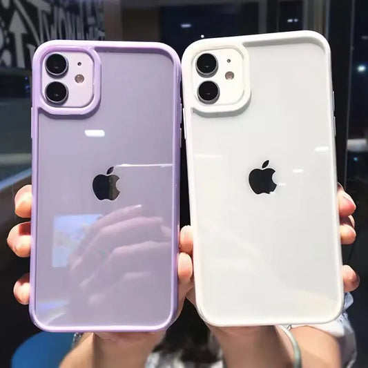 Cute Colour Clear Silicone Case For iPhone