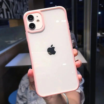 Cute Colour Clear Silicone Case For iPhone