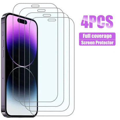 4PCS Full Tempered Glass for iPhone